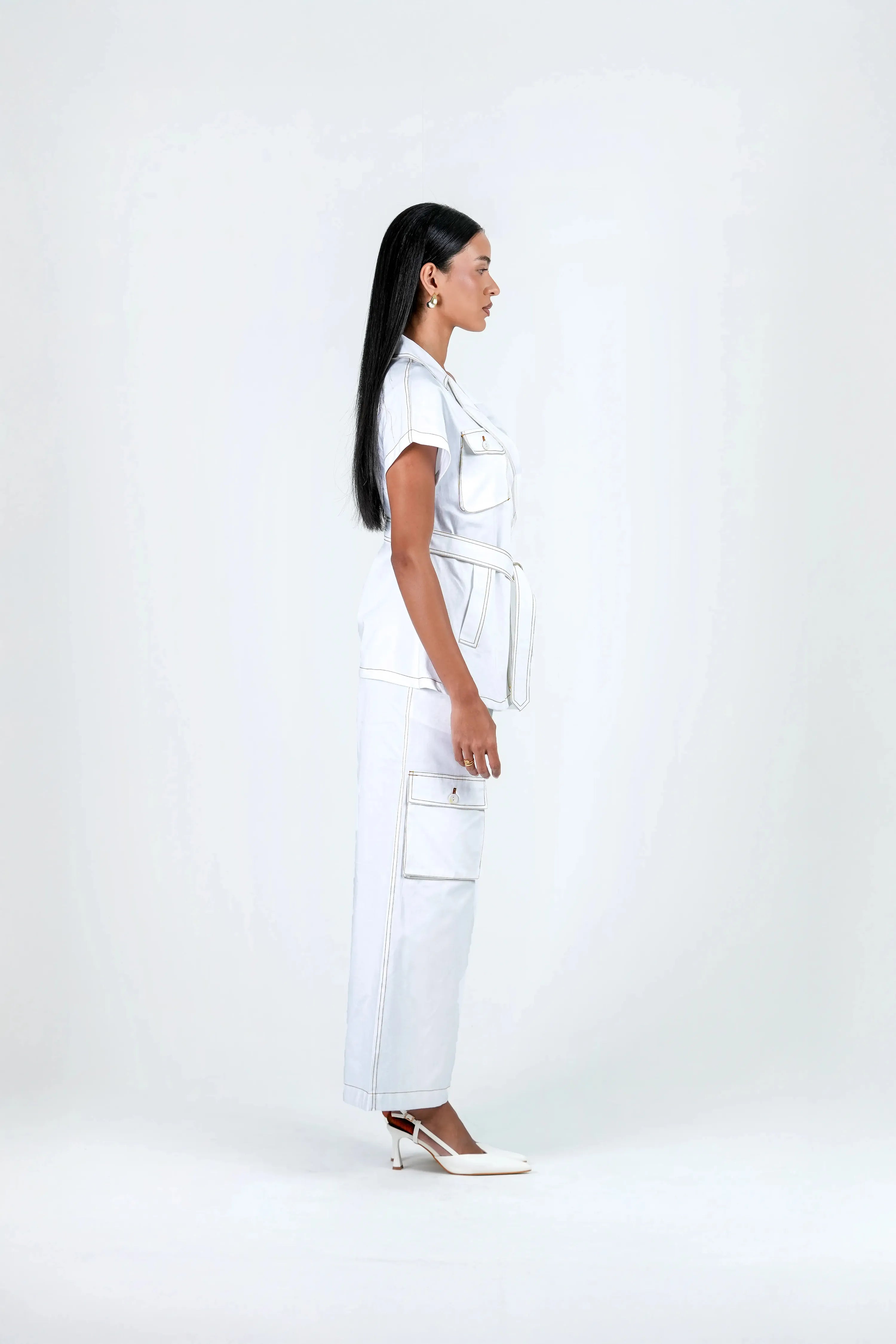 Clara Co-Ord Set - White Utility