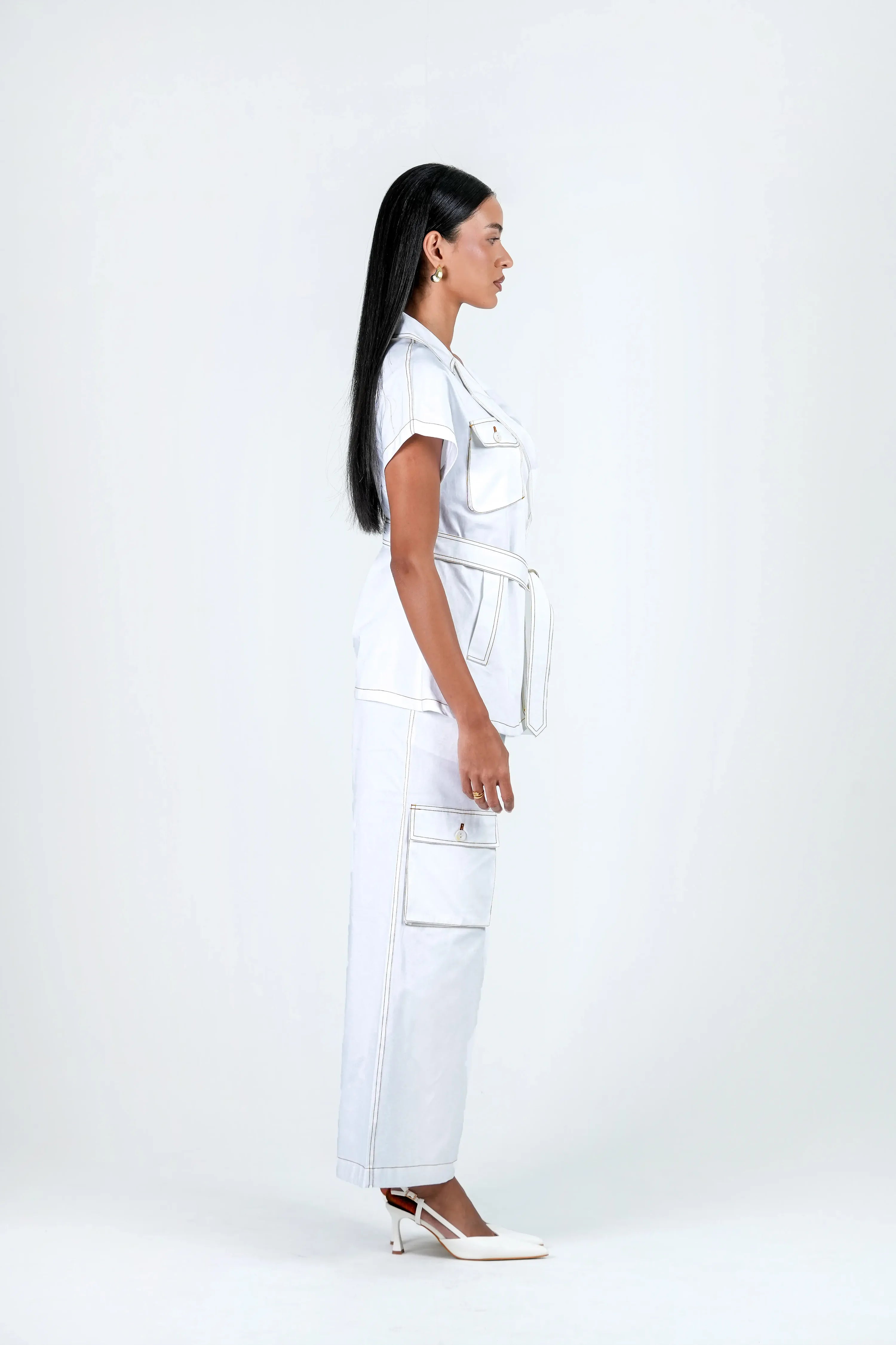 Clara Co-Ord Set - White Utility