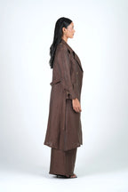 Roma Trench Coat – Mocha Linen Blend