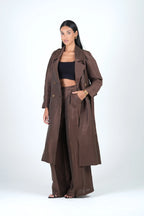 Roma Trench Coat – Mocha Linen Blend